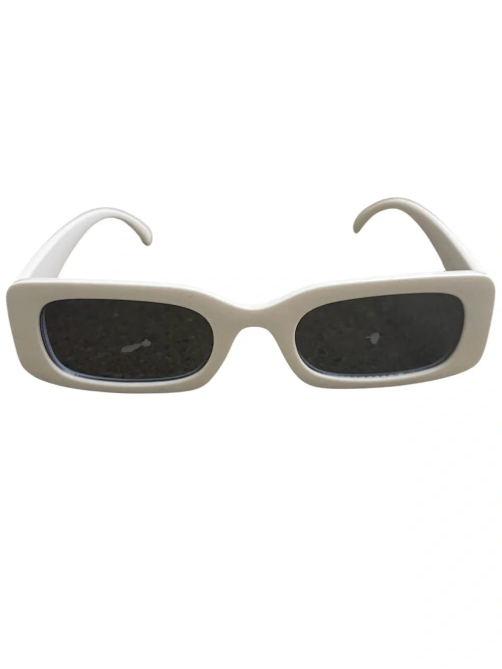 White Rectangle Sunglasses Y2K Style Trendy Fashion Shades